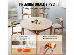 Mantel SucceBuy Protector de Mesa de PVC, Cubierta de Escritorio Redonda de Plástico de 123 cm, 1.5 mm de Grosor Transparente Sale