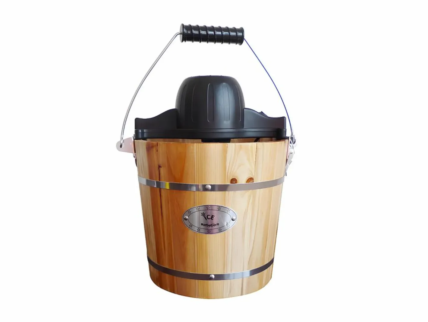 Vente-unique Pequeño Electrodoméstico|Maquina de hacer helado GIVRETO de madera - 3.5 L