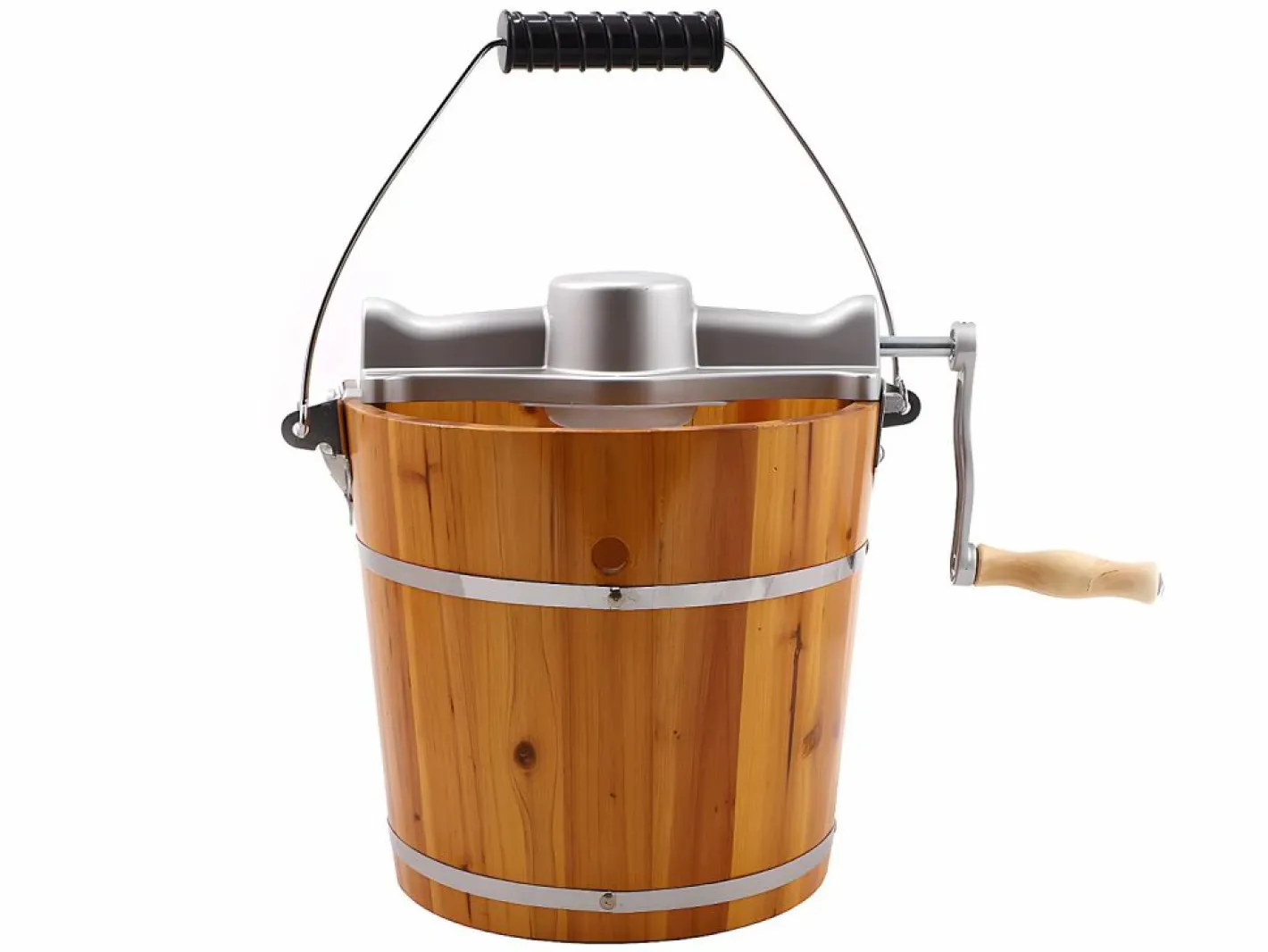 Vente-unique Pequeño Electrodoméstico|Maquina de hacer helado GIVRETO de madera - 3.5 L