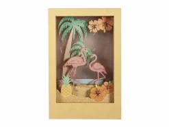 Marco Para Fotos|Marco de madera con escena 3D - 20 x 30 x 6,7 cm - Flamingo