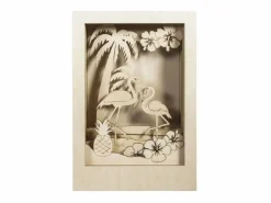 Marco Para Fotos|Marco de madera con escena 3D - 20 x 30 x 6,7 cm - Flamingo