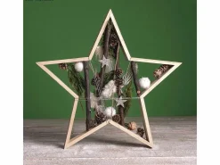 Marcos de madera estrella 35 y Ø 24,5 cm 2 unidades Beige Hot