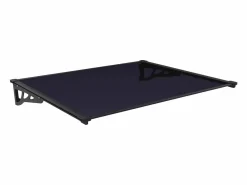 Vente-unique Marquesina de puerta de aluminio 150 x 90 cm inclinado KEPLER Negro Best