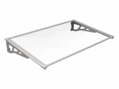 Vente-unique Marquesina|Marquesina de puerta de aluminio 150 x 90 cm inclinada plateada KEPLER