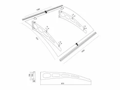Marquesina NEONA de aluminio - Medidas: 150 x 90 x 15 cm^Vente-unique Outlet