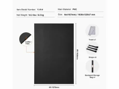 Mata de Yoga SucceBuy, Mata de Ejercicio Antideslizante, 1,2 X 1,8 m, para Hombres y Mujeres,^ Hot