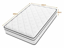 DripeX Colchón Muelles Ensacados|Colchón Látex|Matelas 140x200cm - Grosor 26cm - con resortes ensacados - Multicapas Extra Confort 7 Zonas - Hipoaergénico