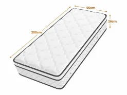 DripeX Matelas 90x200cm - Grosor 26cm - con resortes ensacados - Multicapas Extra Confort 7 Zonas - Hipoaergénico Discount