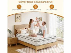 DripeX Matelas 90x200cm - Grosor 26cm - con resortes ensacados - Multicapas Extra Confort 7 Zonas - Hipoaergénico Discount