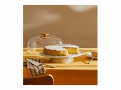 Mattina, Soporte para tartas de cerámica con campana de PMMA,^Alessi Outlet