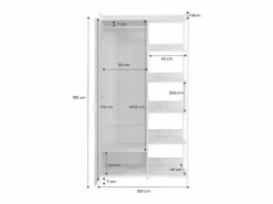 Sweeek Armario Abierto, Vestidor|Módulo armario con 1 armario, 6 estantes y 1 puerta