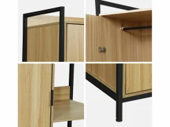 Sweeek Armario Abierto, Vestidor|Módulo armario con 1 armario, 6 estantes y 1 puerta