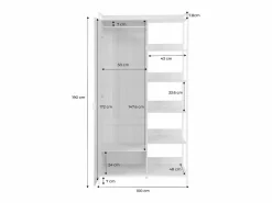 Sweeek Armario Abierto, Vestidor|Módulo armario con 1 armario, 6 estantes y 1 puerta