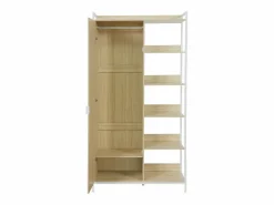 Sweeek Módulo armario con 1 armario, 6 estantes y 1 puerta Blanco Outlet