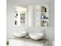 duehome Mueble De Pared Para Baño|Módulo camerino de 2 puertas con espejo