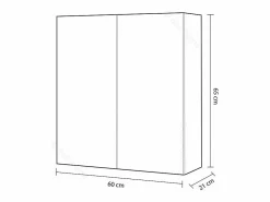 duehome Mueble De Pared Para Baño|Módulo camerino de 2 puertas con espejo