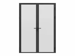 Módulo de puerta reversible de aluminio y cristal esmerilado - 2 x Al 204 x An 73 cm - LOXTON^Vente-unique Best