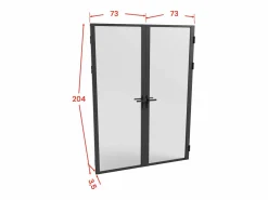 Módulo de puerta reversible de aluminio y cristal esmerilado - 2 x Al 204 x An 73 cm - LOXTON^Vente-unique Best