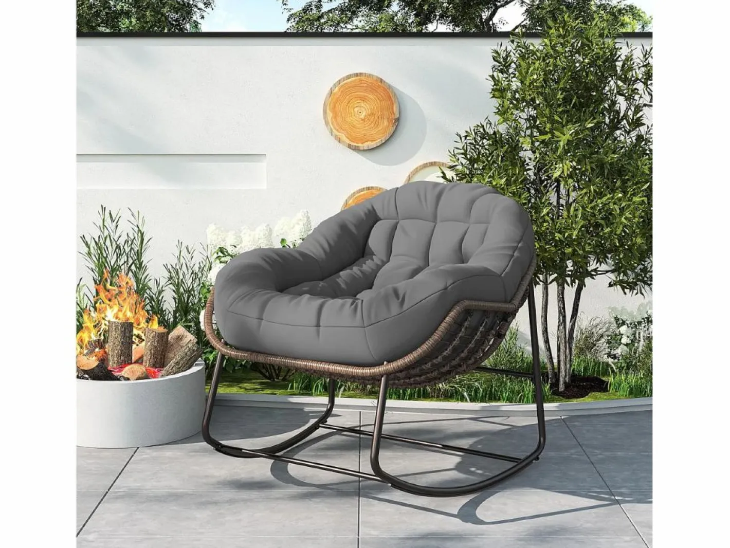 Mecedora - Mecedora extragrande - con asiento tapizado,^