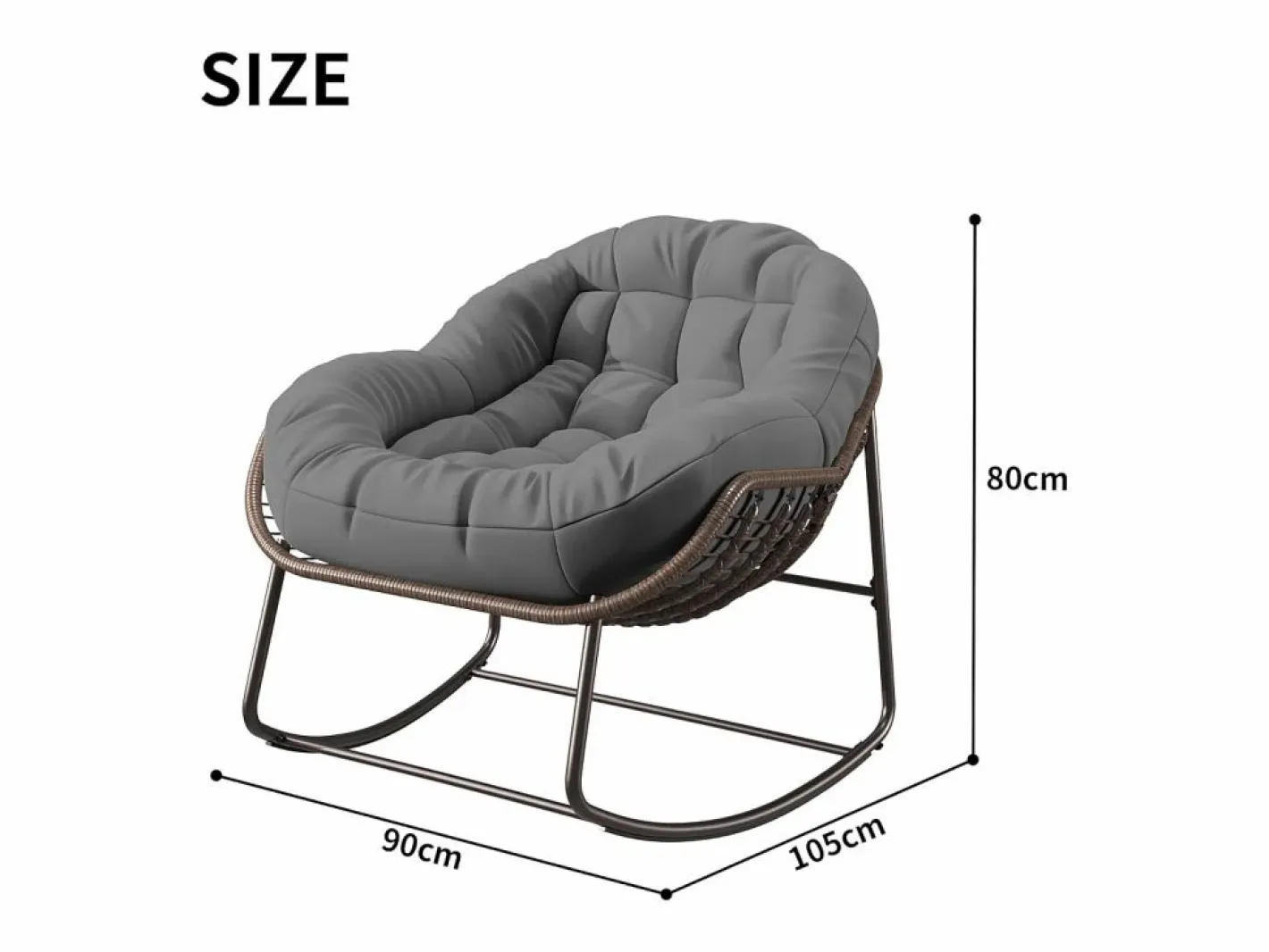 Mecedora - Mecedora extragrande - con asiento tapizado,^
