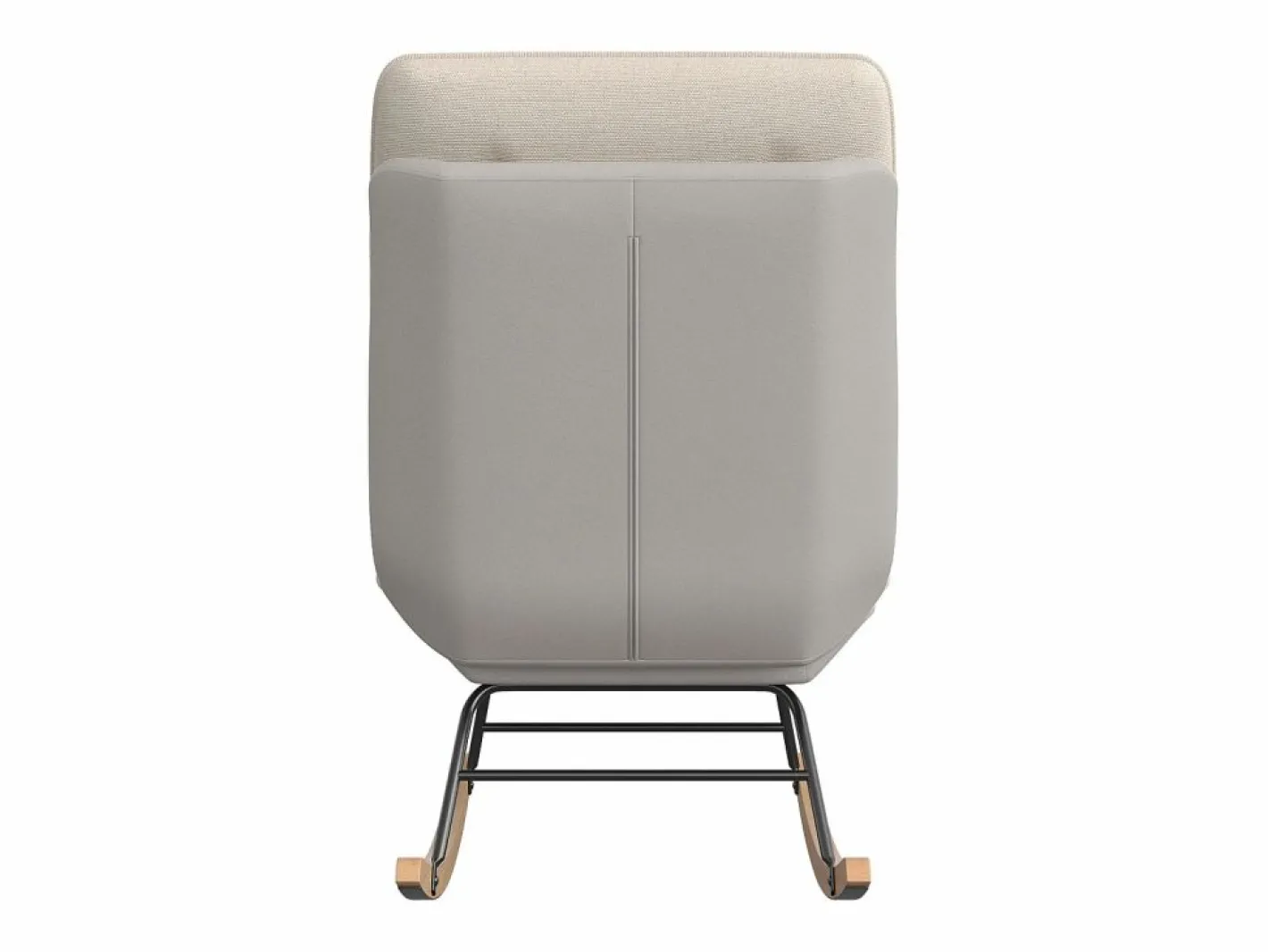 Mecedora - Patas de madera - Respaldo ajustable en 12 posiciones - Tejido técnico - Para salón y dormitorio - Beige^