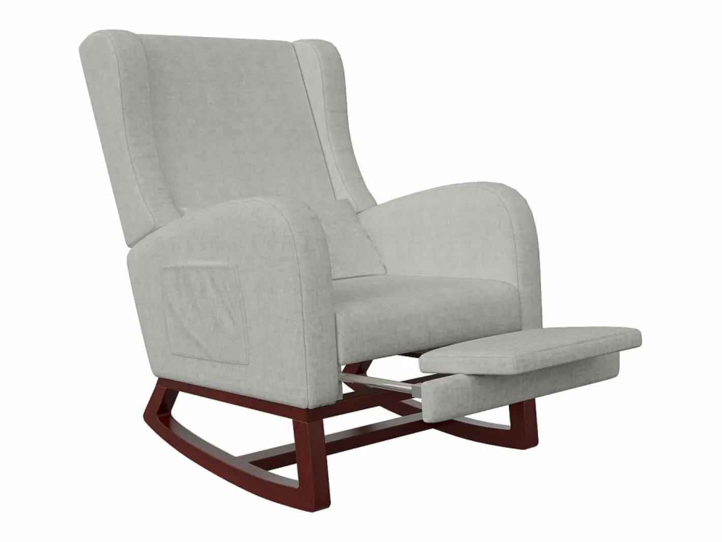 Mecedora con reposapiernas retráctil y respaldo alto de madera maciza - Mecedora para salón y dormitorio, carga hasta 150 kg -^ Clearance