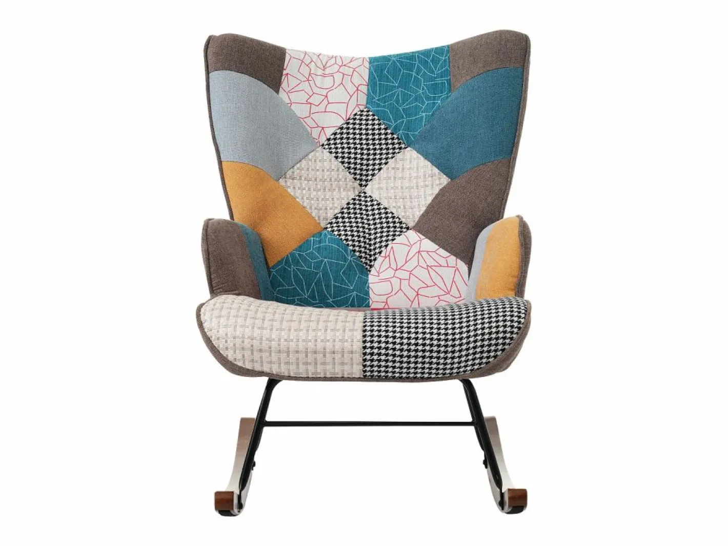 Merax Mecedora con reposapiés - 69,5 x 50 x 88,5 cm - Esponja + fibras de polipropileno - Multicolor Outlet