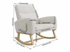 Mecedora con respaldo - bolsillos laterales - forro polar suave - Gris Outlet