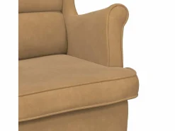 Mecedora con respaldo alto de terciopelo marrón y madera maciza^vidaxl Outlet