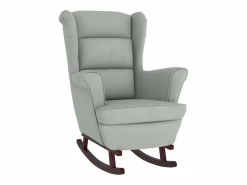 vidaxl Mecedora con respaldo alto de terciopelo y madera maciza Gris Online