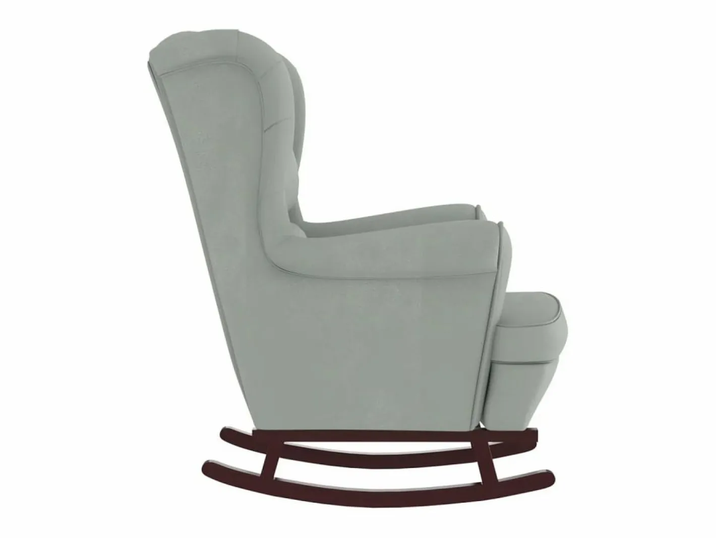 vidaxl Mecedora con respaldo alto de terciopelo y madera maciza Gris Online
