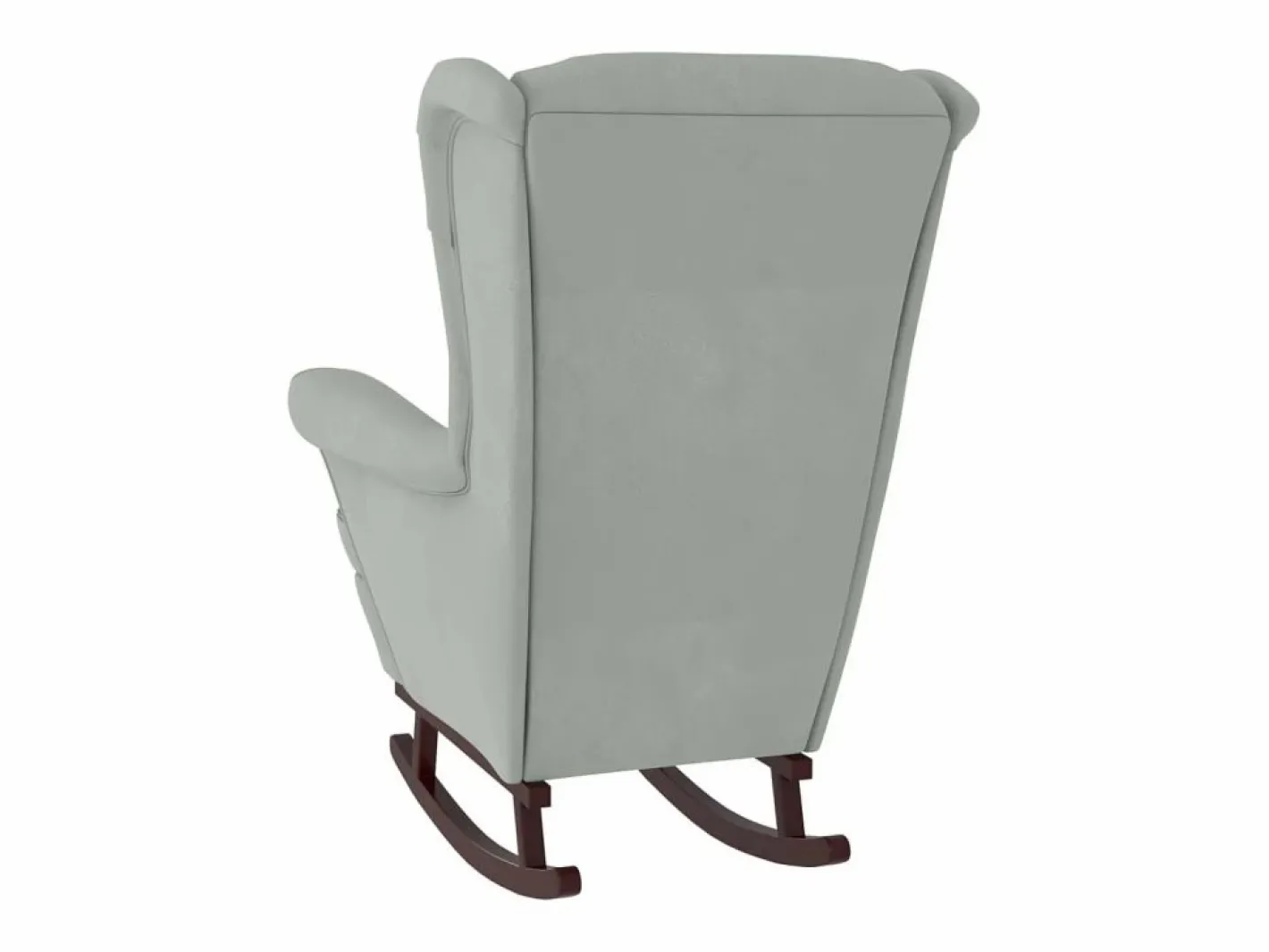 vidaxl Mecedora con respaldo alto de terciopelo y madera maciza Gris Online