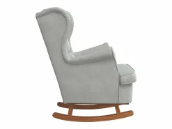 Mecedora con respaldo alto de terciopelo y madera maciza^vidaxl Hot