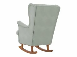 Mecedora con respaldo alto de terciopelo y madera maciza^vidaxl Hot