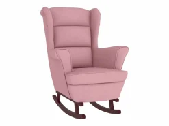 Mecedora con respaldo alto de terciopelo y madera maciza^vidaxl New