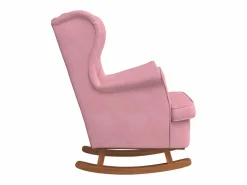 Mecedora con respaldo alto de terciopelo y madera maciza^vidaxl New