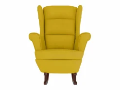 vidaxl Mecedora con respaldo alto de terciopelo madera maciza Amarillo Online