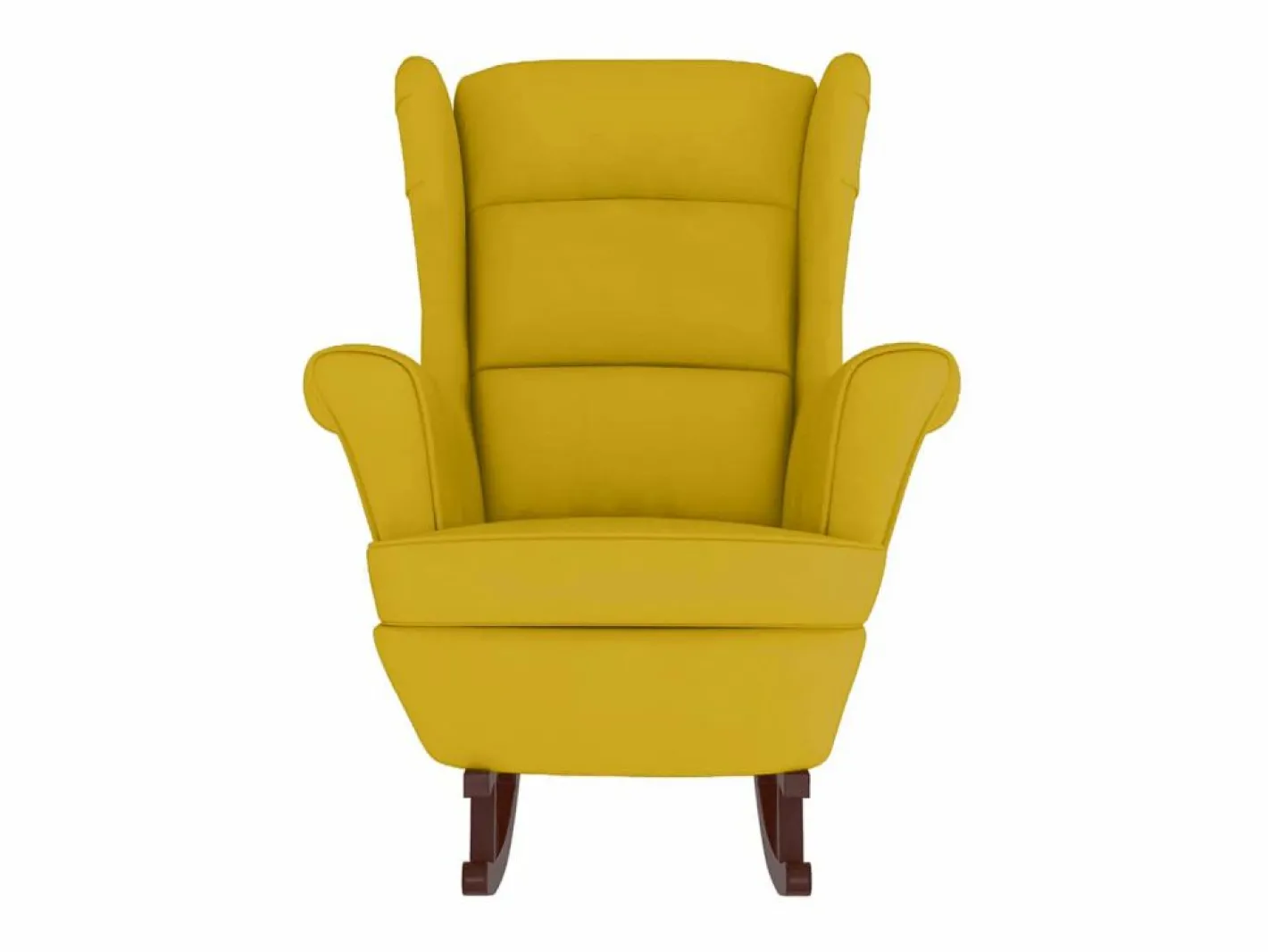 vidaxl Mecedora con respaldo alto de terciopelo madera maciza Amarillo Online