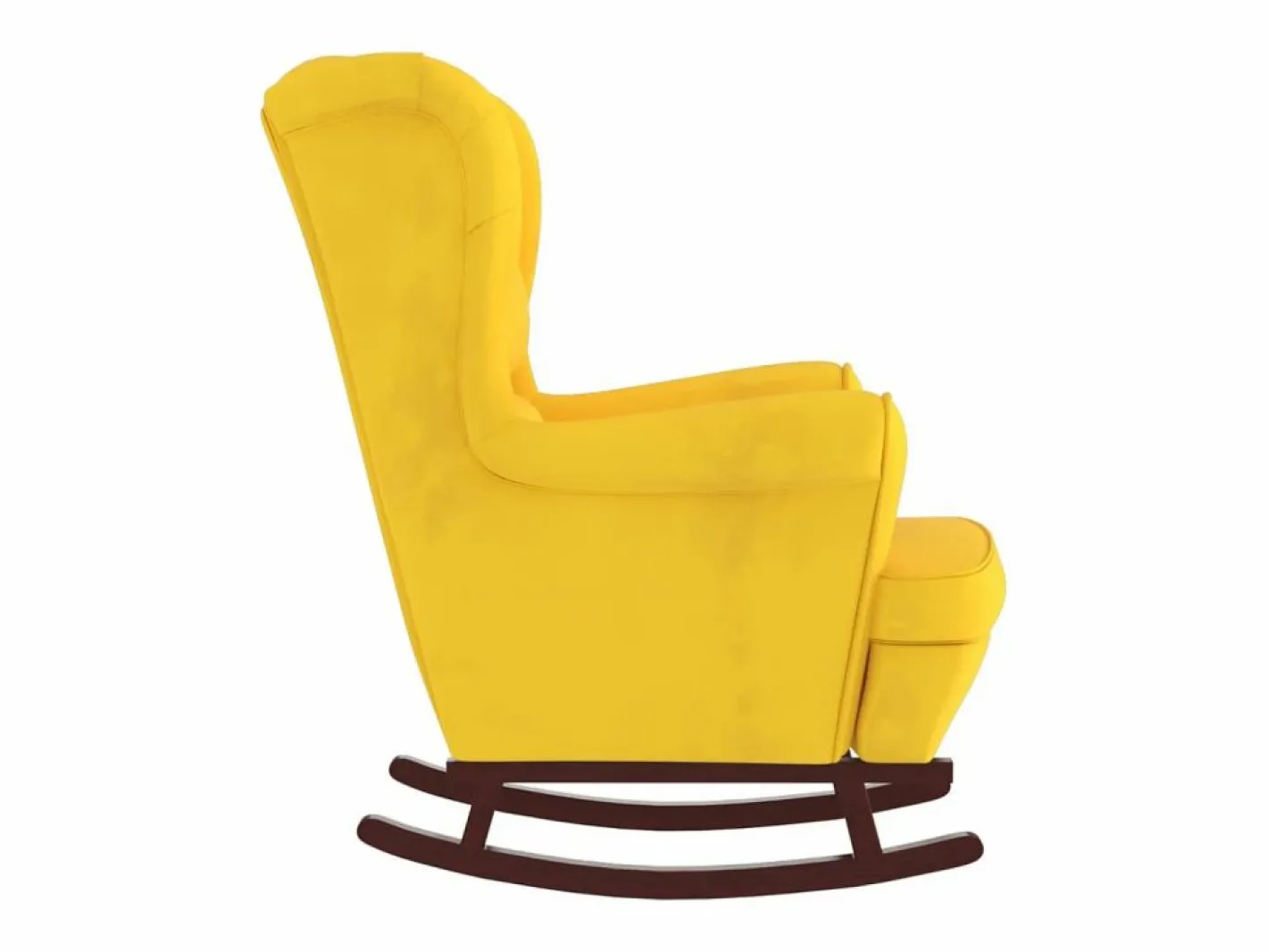 vidaxl Mecedora con respaldo alto de terciopelo madera maciza Amarillo Online