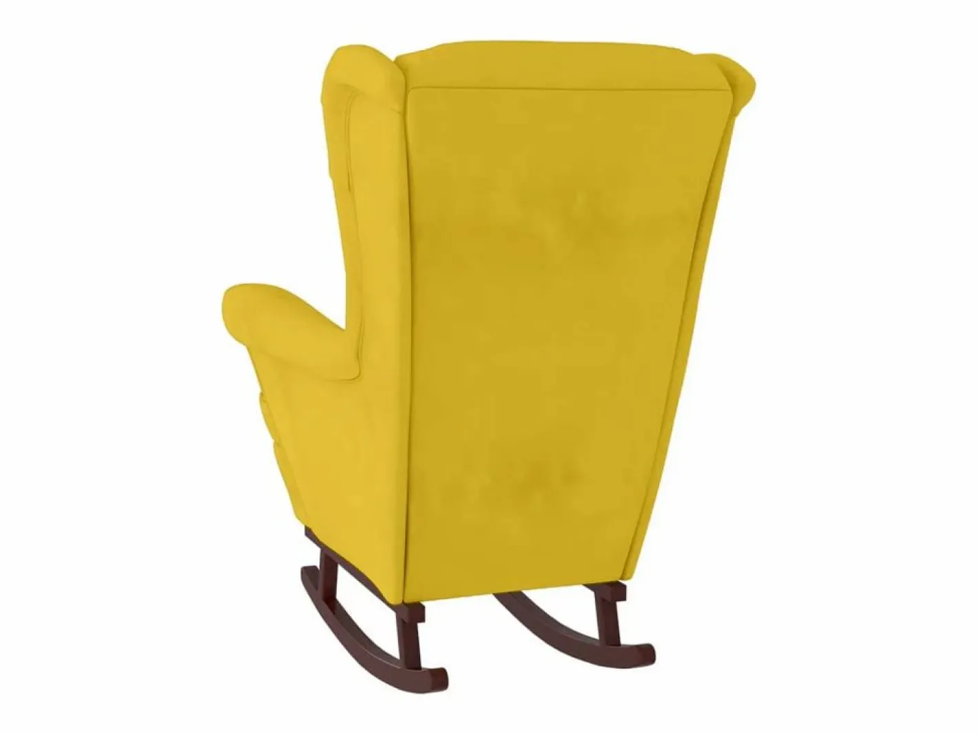 vidaxl Mecedora con respaldo alto de terciopelo madera maciza Amarillo Online
