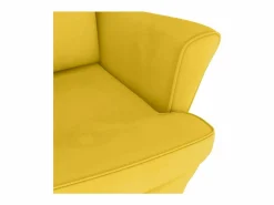 vidaxl Mecedora con respaldo alto de terciopelo madera maciza Amarillo Online