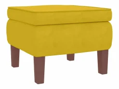 vidaxl Mecedora con respaldo alto de terciopelo madera maciza Amarillo Online