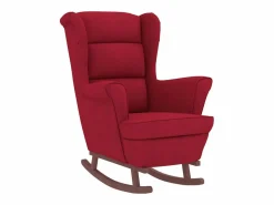 vidaxl Sillón Balancín|Mecedora con respaldo alto de terciopelo y madera maciza