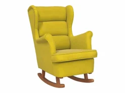 vidaxl Sillón Balancín|Mecedora con respaldo alto de terciopelo madera maciza