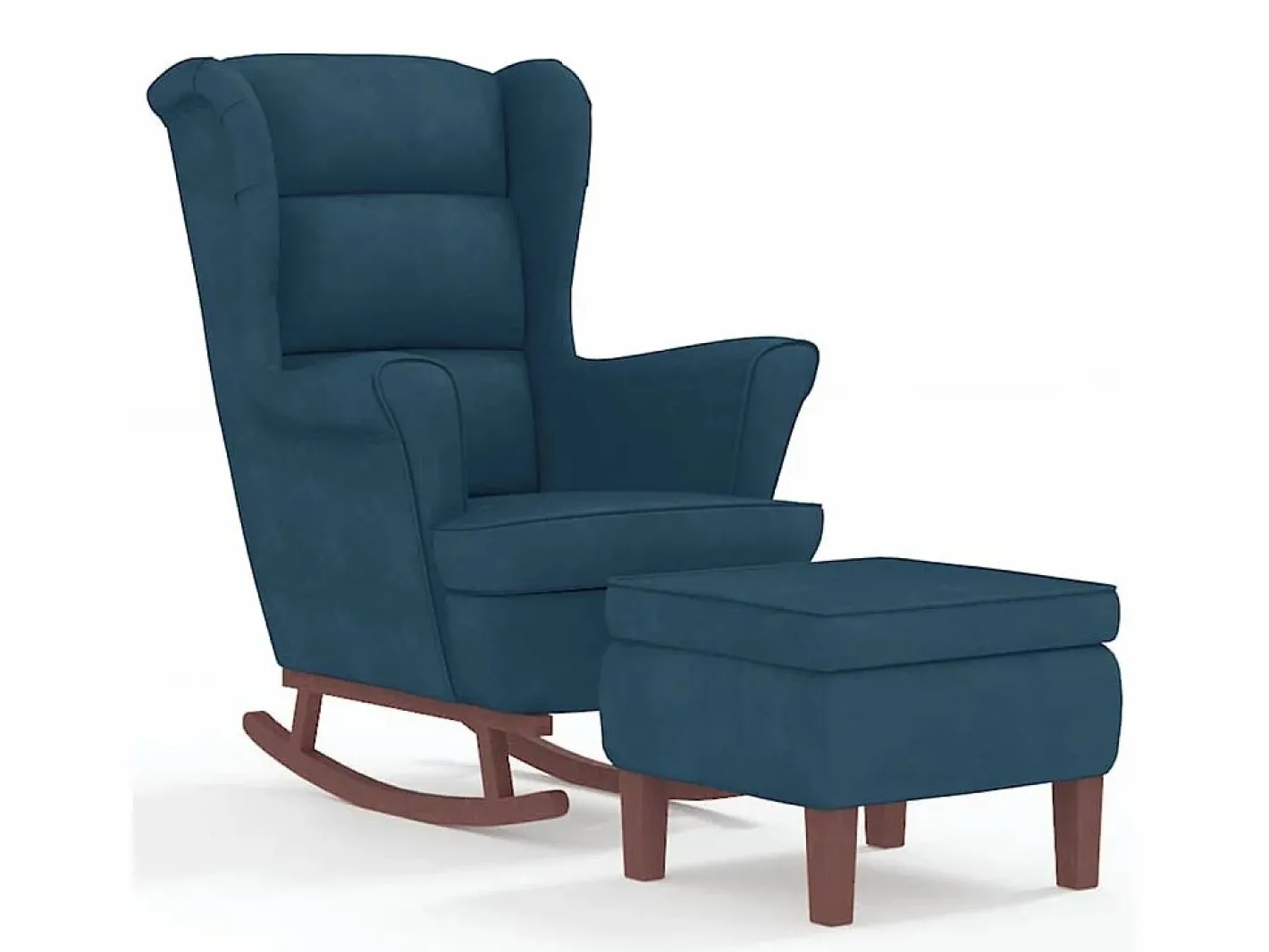 Mecedora con respaldo alto de terciopelo y madera maciza^vidaxl Sale