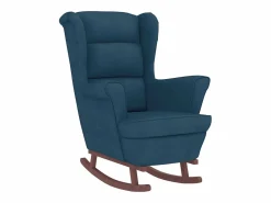Mecedora con respaldo alto de terciopelo y madera maciza^vidaxl Sale
