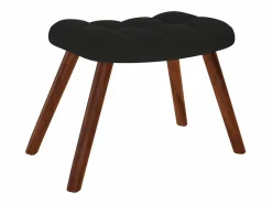 vidaxl Mecedora con taburete de terciopelo Negro Online
