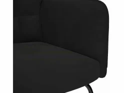 vidaxl Mecedora con taburete de terciopelo Negro Online