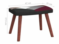 Mecedora con taburete tela patchwork^vidaxl Best