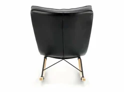 MSO Sillón Balancín|Mecedora de diseño con estructura de metal negro y madera maciza IMAGINE